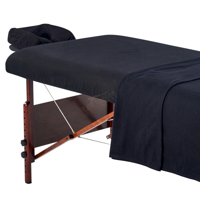 Set de draps pour table de massage - Flanelle - Blanc