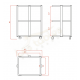 Gueridon - Trolley esthétique Facile – 3 étagères verre – compatible hot caby*